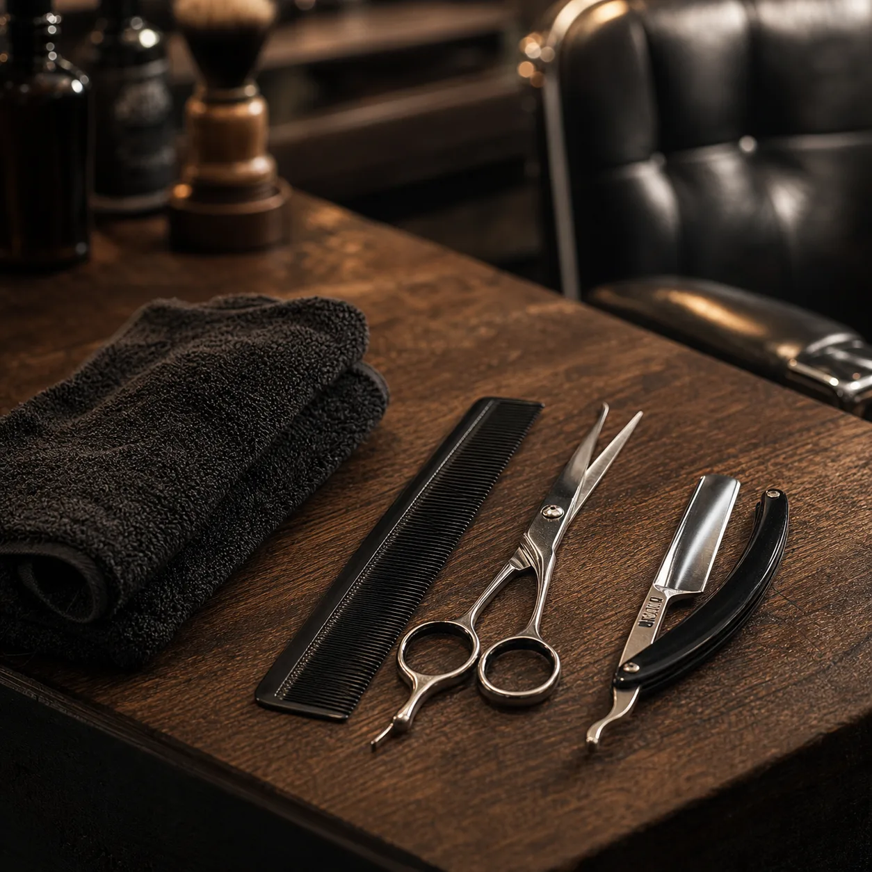 Ferramentas e acabamento da Barbearia Latin Barber Shop